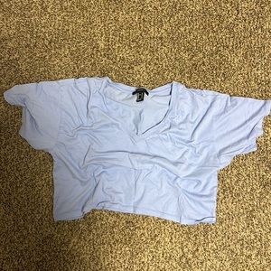 Forever 21 womens medium cropped light blue tshirt